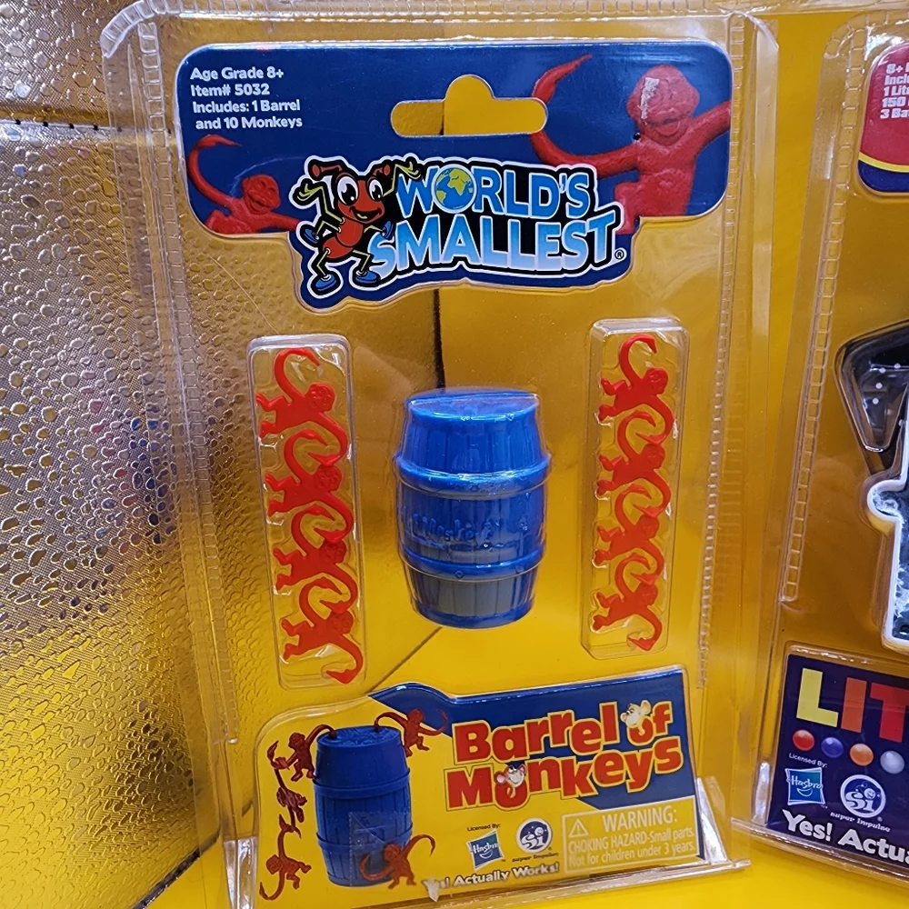 5 World's Smallest Miniature Toy Lot Lite Brite UNO Barrel Monkeys Kerplunk - Picture 3 of 7